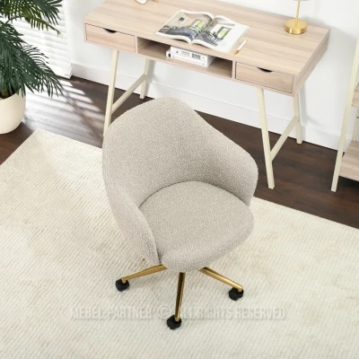 Gepolsterter Drehstuhl NATHALY - beige / gold