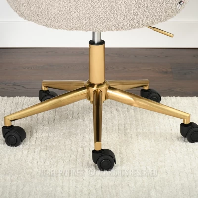 Gepolsterter Drehstuhl NATHALY - beige / gold