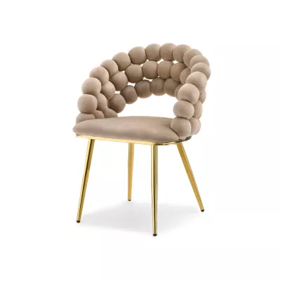Designer-Esszimmerstuhl NAHIDA - Beige / Gold