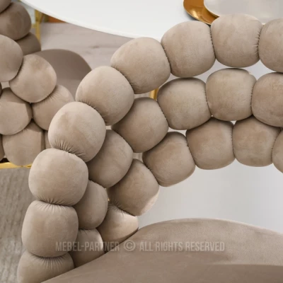 Designer-Esszimmerstuhl NAHIDA - Beige / Gold