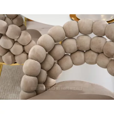 Designer-Esszimmerstuhl NAHIDA - Beige / Gold