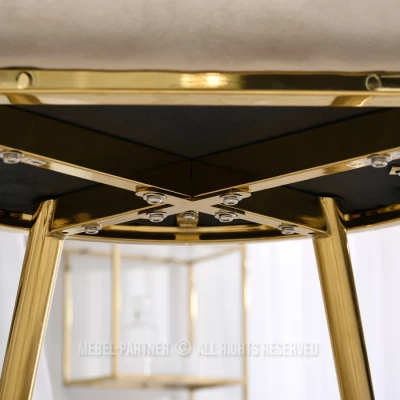 Designer-Esszimmerstuhl NAHIDA - Beige / Gold