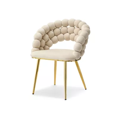 Designer-Esszimmerstuhl NAHIDA - Creme / Gold