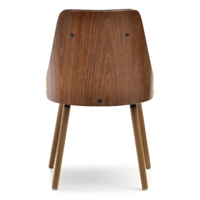 Gepolsterter Esszimmerstuhl DEBY - Walnuss / Beige