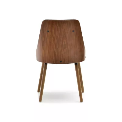 Gepolsterter Esszimmerstuhl DEBY - Walnuss / Beige