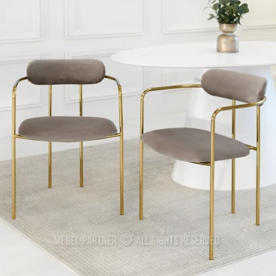 Esszimmerstuhl MAJIDA - beige / gold