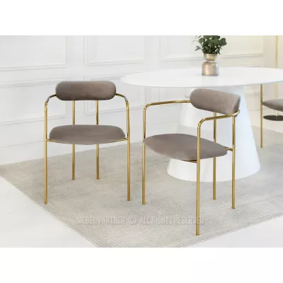 Esszimmerstuhl MAJIDA - beige / gold