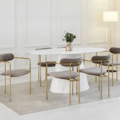 Esszimmerstuhl MAJIDA - beige / gold