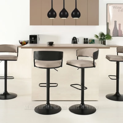 Barhocker LAMIS - schwarz / beige