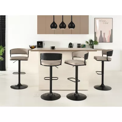 Barhocker LAMIS - schwarz / beige