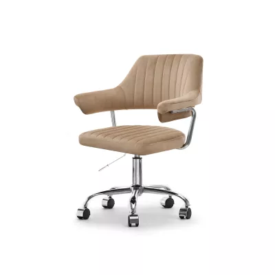 ZOHRA Polsterdrehstuhl – Beige/Chrom