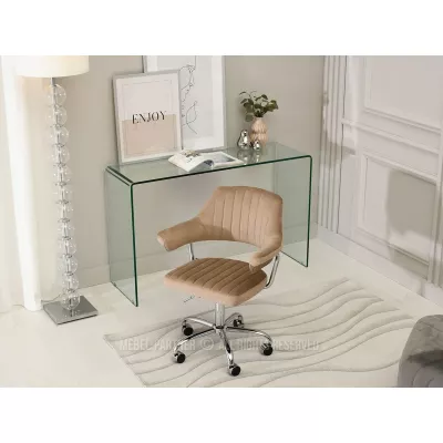 ZOHRA Polsterdrehstuhl – Beige/Chrom