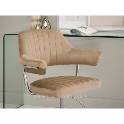 ZOHRA Polsterdrehstuhl – Beige/Chrom