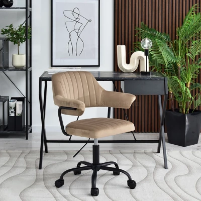 ZOHRA Polsterdrehstuhl – beige/schwarz
