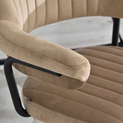 ZOHRA Polsterdrehstuhl – beige/schwarz