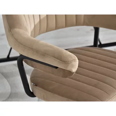 ZOHRA Polsterdrehstuhl – beige/schwarz