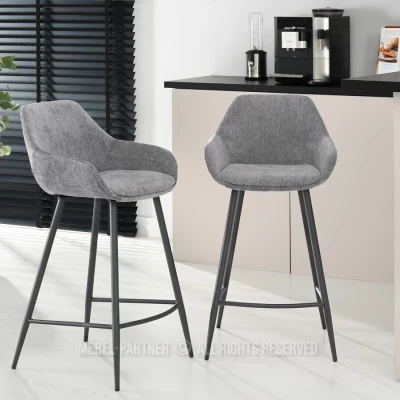 Barhocker LORNA - grau / schwarz