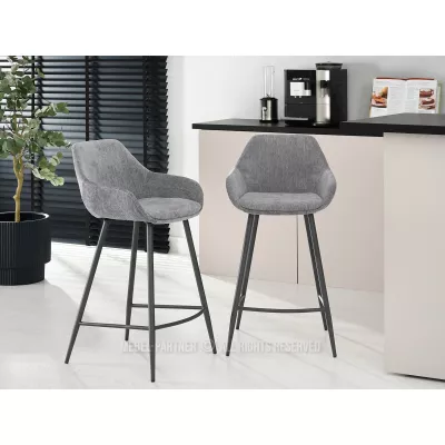 Barhocker LORNA - grau / schwarz
