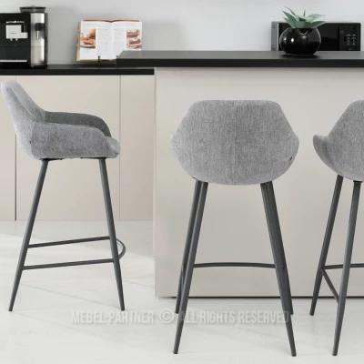 Barhocker LORNA - grau / schwarz
