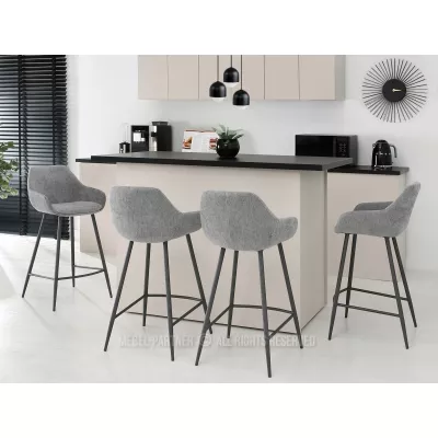 Barhocker LORNA - grau / schwarz