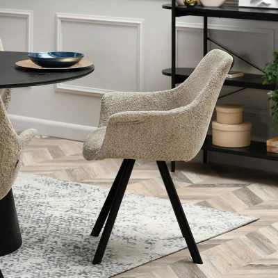 Esszimmerstuhl MANAL – beige/schwarz