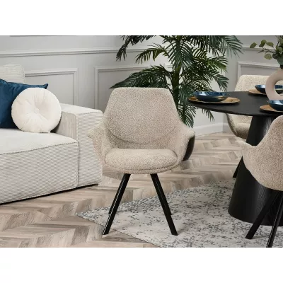 Esszimmerstuhl MANAL – beige/schwarz