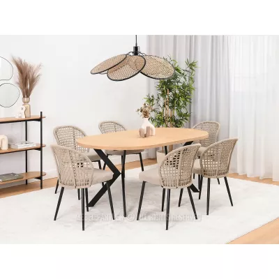 Esszimmerstuhl SILVANA - beige / schwarz