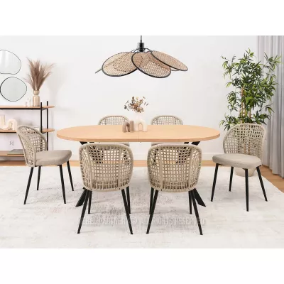Esszimmerstuhl SILVANA - beige / schwarz