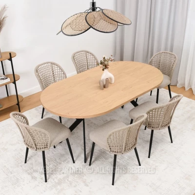 Esszimmerstuhl SILVANA - beige / schwarz