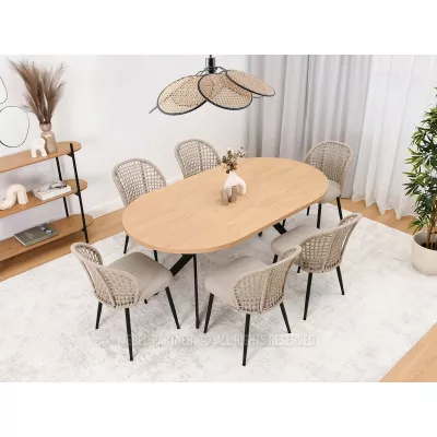 Esszimmerstuhl SILVANA - beige / schwarz