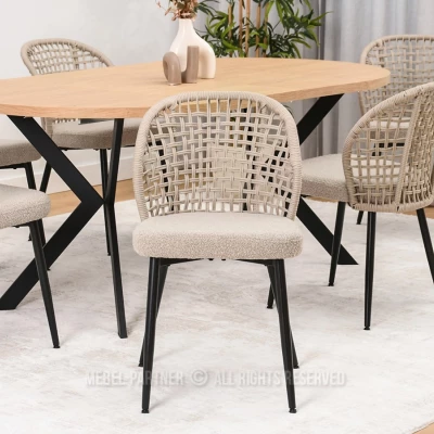 Esszimmerstuhl SILVANA - beige / schwarz