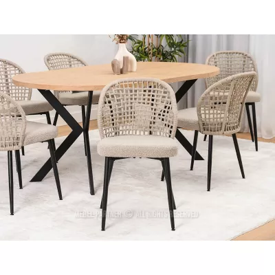 Esszimmerstuhl SILVANA - beige / schwarz