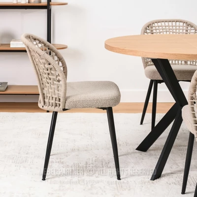 Esszimmerstuhl SILVANA - beige / schwarz