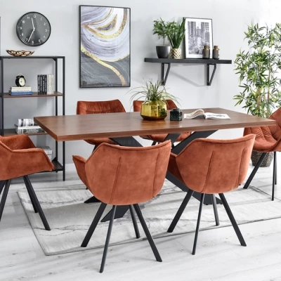 MAEVE Polsterstuhl für Esszimmer - Kupfer/Schwarz