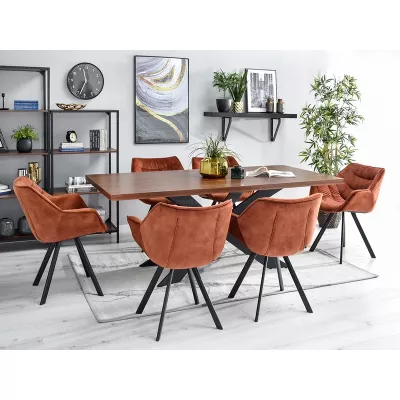 MAEVE Polsterstuhl für Esszimmer - Kupfer/Schwarz