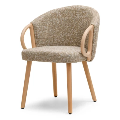 CLAUDINE Polsterstuhl – Beige/Eiche