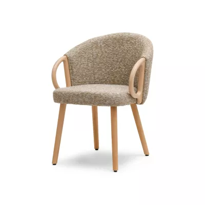CLAUDINE Polsterstuhl – Beige/Eiche