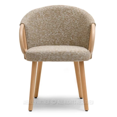 CLAUDINE Polsterstuhl – Beige/Eiche