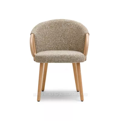 CLAUDINE Polsterstuhl – Beige/Eiche