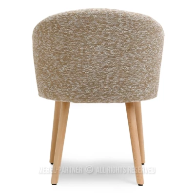 CLAUDINE Polsterstuhl – Beige/Eiche