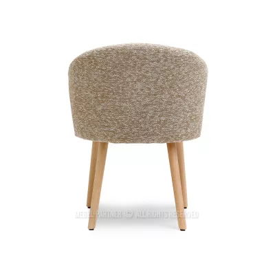 CLAUDINE Polsterstuhl – Beige/Eiche
