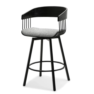 SOLEDAD Designer Barhocker - schwarz / grau