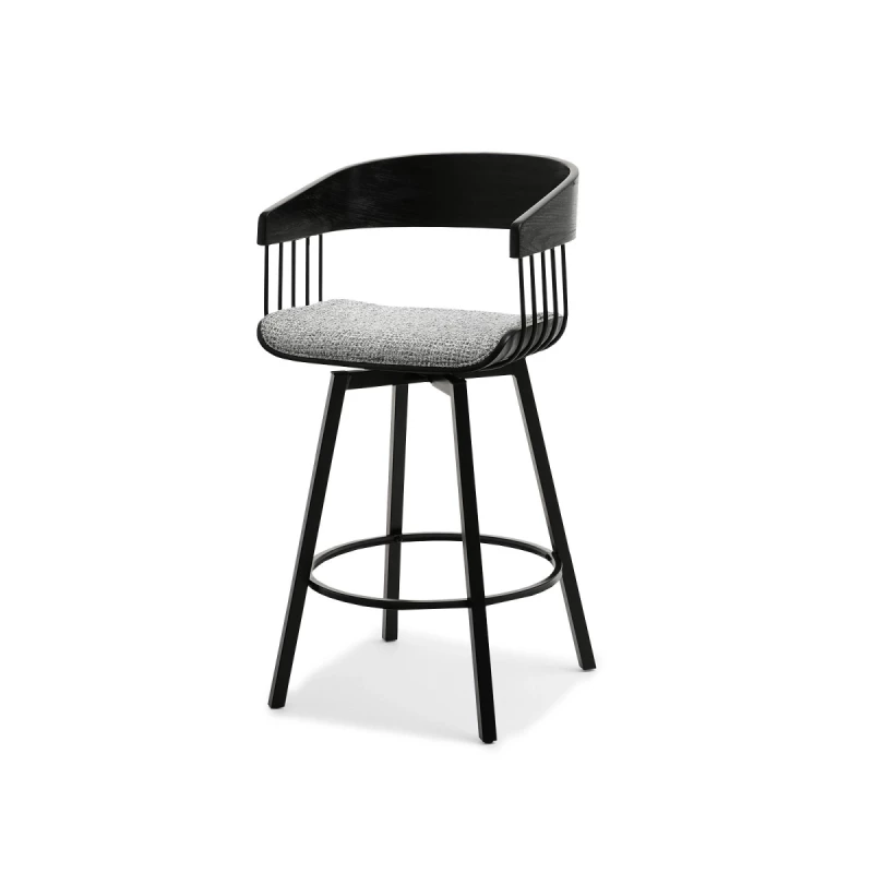 SOLEDAD Designer Barhocker - schwarz / grau