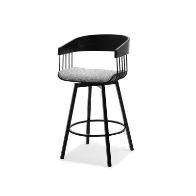 SOLEDAD Designer Barhocker - schwarz / grau