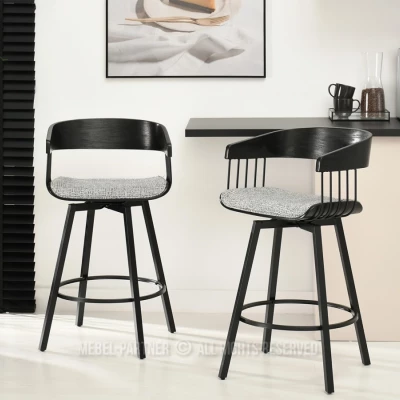 SOLEDAD Designer Barhocker - schwarz / grau