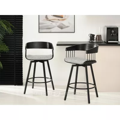 SOLEDAD Designer Barhocker - schwarz / grau