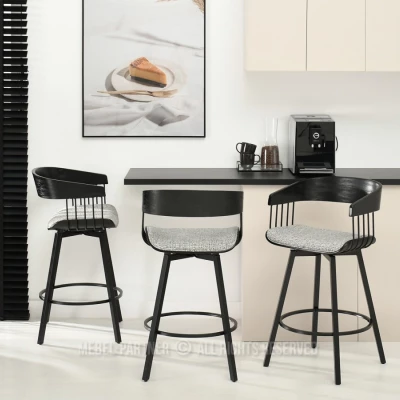 SOLEDAD Designer Barhocker - schwarz / grau