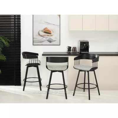 SOLEDAD Designer Barhocker - schwarz / grau