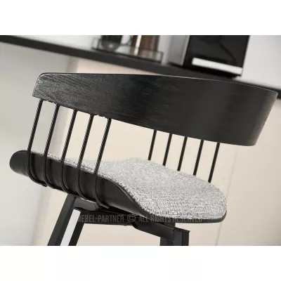 SOLEDAD Designer Barhocker - schwarz / grau