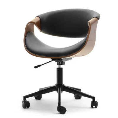 ENIGER Designer-Drehstuhl - Walnuss / Schwarz